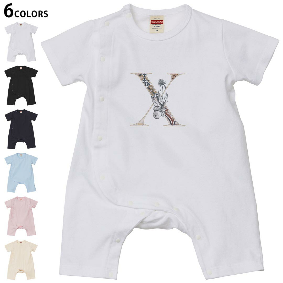Short Sleeves - 選べる6カラー ロンパース カバーオール 赤ちゃん 半袖 デザイン 70cm 80cm　rompers ベビー 新生児 キッズ 70サイズ 80サイズ ギフト マタニティ 妊婦 出産祝い プレママ ティーシャツ T shirt 019168 文字 x アルファベット