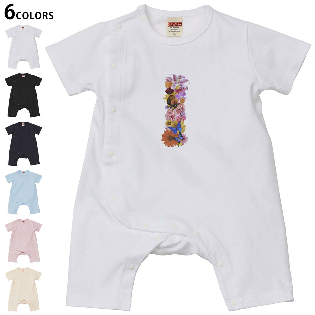 Coverall - 選べる6カラー ロンパース カバーオール 赤ちゃん 半袖 デザイン 70cm 80cm　rompers ベビー 新生児 キッズ 70サイズ 80サイズ ギフト マタニティ 妊婦 出産祝い プレママ ティーシャツ T shirt 019314 文字 i アルファベット