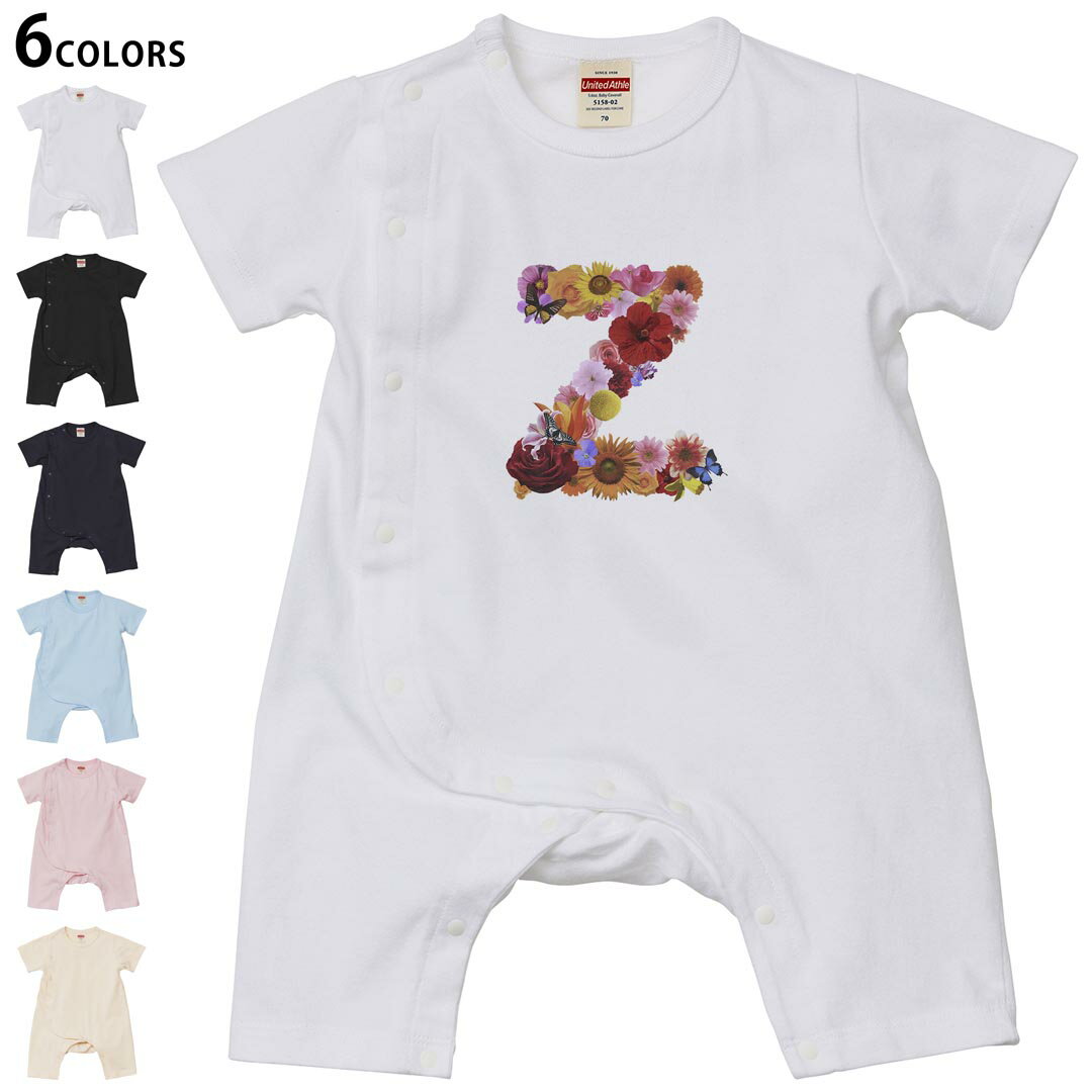Short Sleeves - 選べる6カラー ロンパース カバーオール 赤ちゃん 半袖 デザイン 70cm 80cm　rompers ベビー 新生児 キッズ 70サイズ 80サイズ ギフト マタニティ 妊婦 出産祝い プレママ ティーシャツ T shirt 019331 文字 z アルファベット
