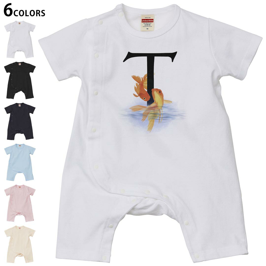 選べる6カラー ロンパース カバーオール 赤ちゃん 半袖 デザイン 70cm 80cm　rompers ベビー 新生児 キ..