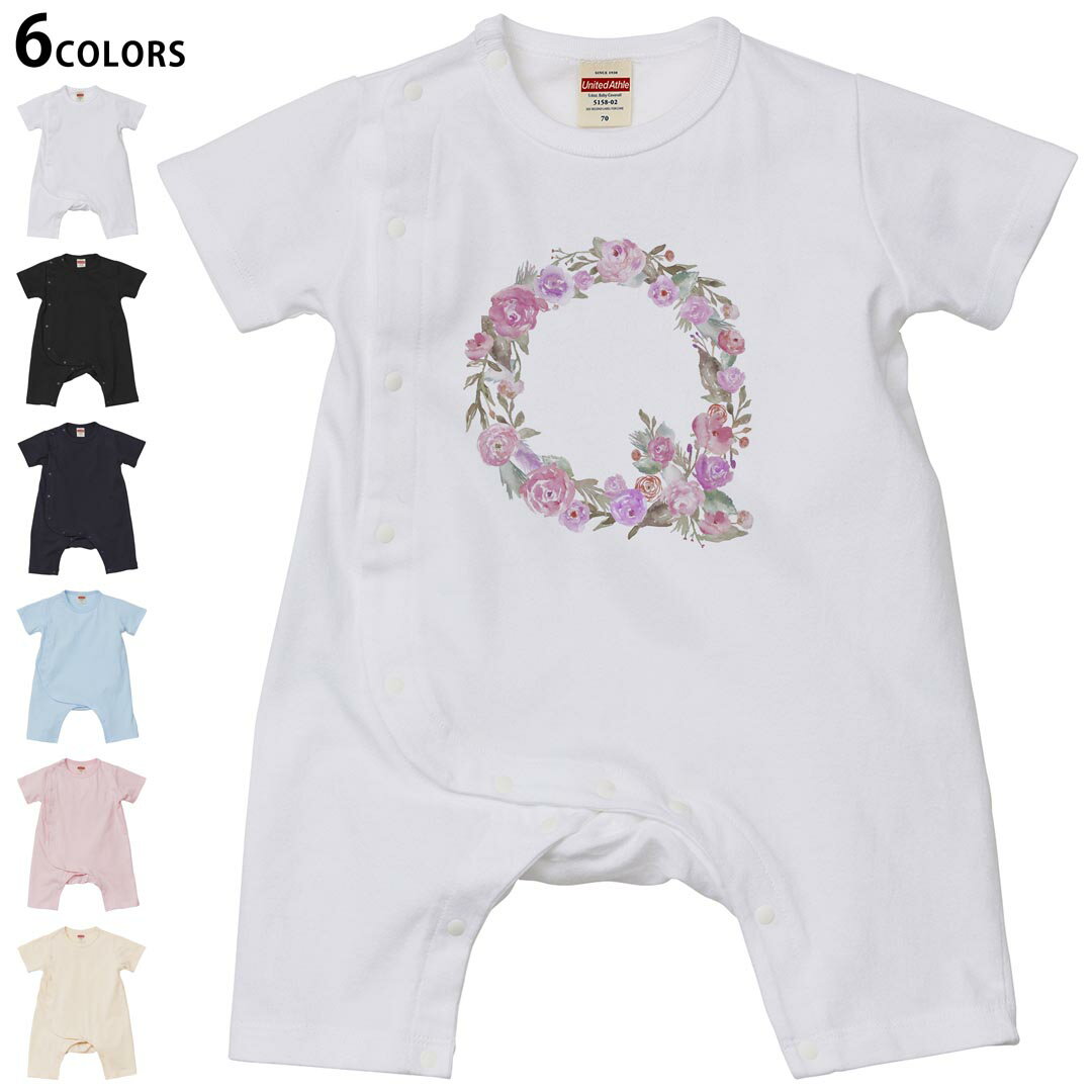 Short Sleeves - 選べる6カラー ロンパース カバーオール 赤ちゃん 半袖 デザイン 70cm 80cm　rompers ベビー 新生児 キッズ 70サイズ 80サイズ ギフト マタニティ 妊婦 出産祝い プレママ ティーシャツ T shirt 019504 文字 q アルファベット