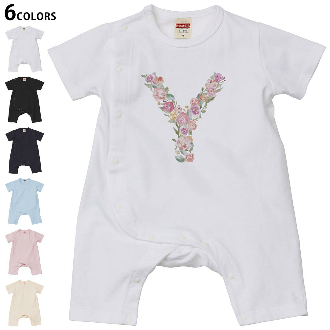 Short Sleeves - 選べる6カラー ロンパース カバーオール 赤ちゃん 半袖 デザイン 70cm 80cm　rompers ベビー 新生児 キッズ 70サイズ 80サイズ ギフト マタニティ 妊婦 出産祝い プレママ ティーシャツ T shirt 019519 文字 y アルファベット