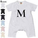 選べる6カラー ロンパース カバーオール 赤ちゃん 半袖 デザイン 70cm 80cm rompers ベビー 新生児 キッズ 70サイズ 80サイズ ギフト マタニティ 妊婦 出産祝い プレママ ティーシャツ T shirt 019546 文字 m アルファベット(4)