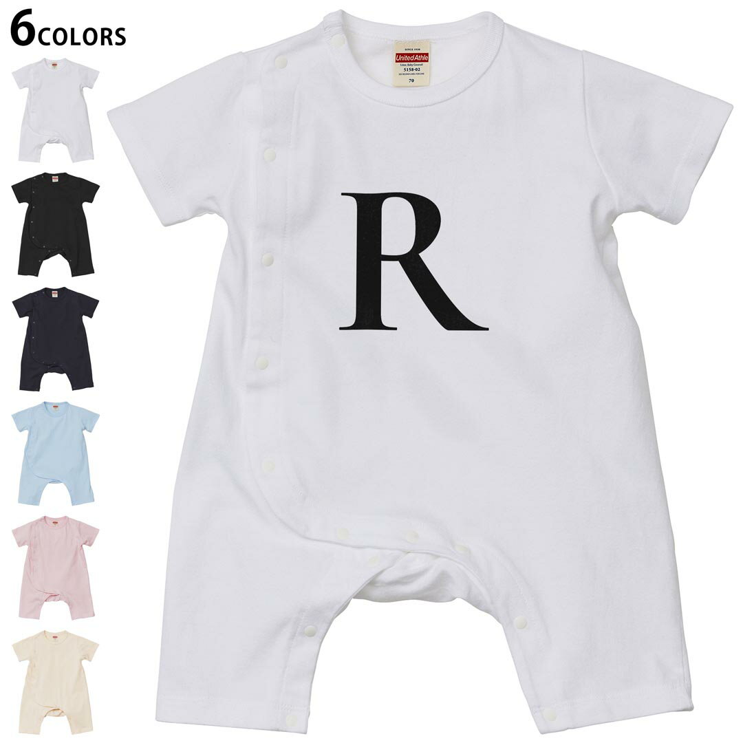 Short Sleeves - 選べる6カラー ロンパース カバーオール 赤ちゃん 半袖 デザイン 70cm 80cm　rompers ベビー 新生児 キッズ 70サイズ 80サイズ ギフト マタニティ 妊婦 出産祝い プレママ ティーシャツ T shirt 019551 文字 r アルファベット