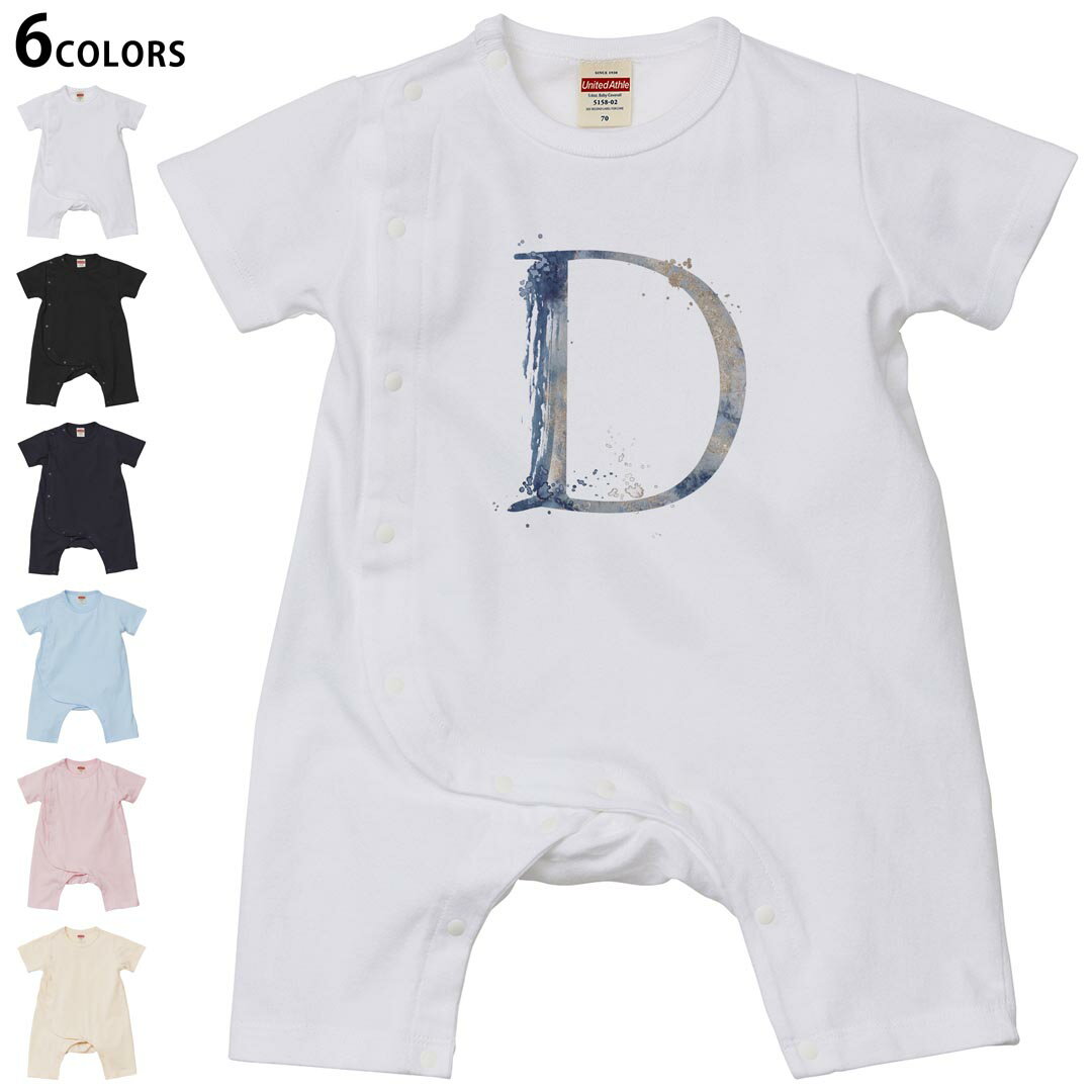 Short Sleeves - 選べる6カラー ロンパース カバーオール 赤ちゃん 半袖 デザイン 70cm 80cm　rompers ベビー 新生児 キッズ 70サイズ 80サイズ ギフト マタニティ 妊婦 出産祝い プレママ ティーシャツ T shirt 019619 文字 d アルファベット