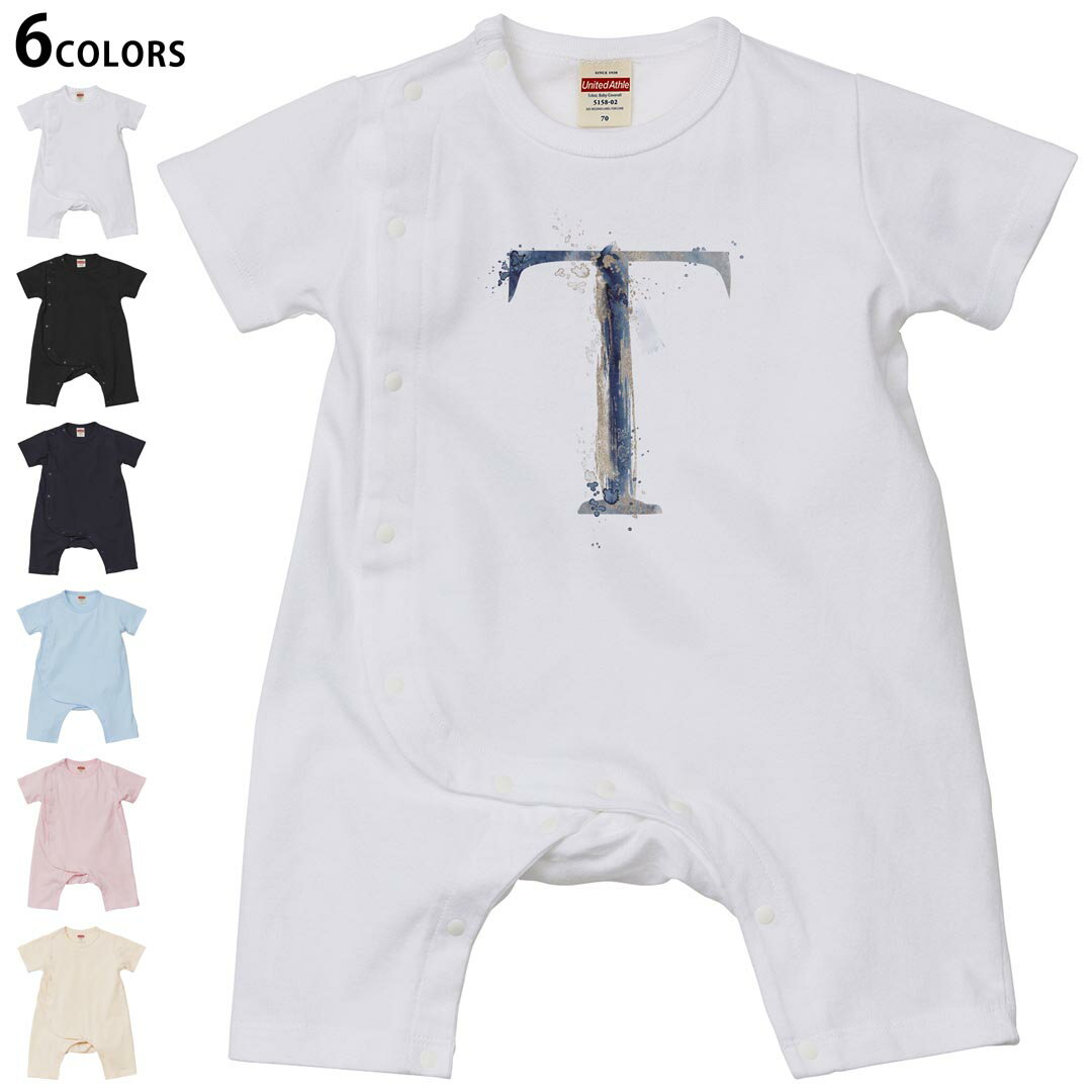 選べる6カラー ロンパース カバーオール 赤ちゃん 半袖 デザイン 70cm 80cm　rompers ベビー 新生児 キ..
