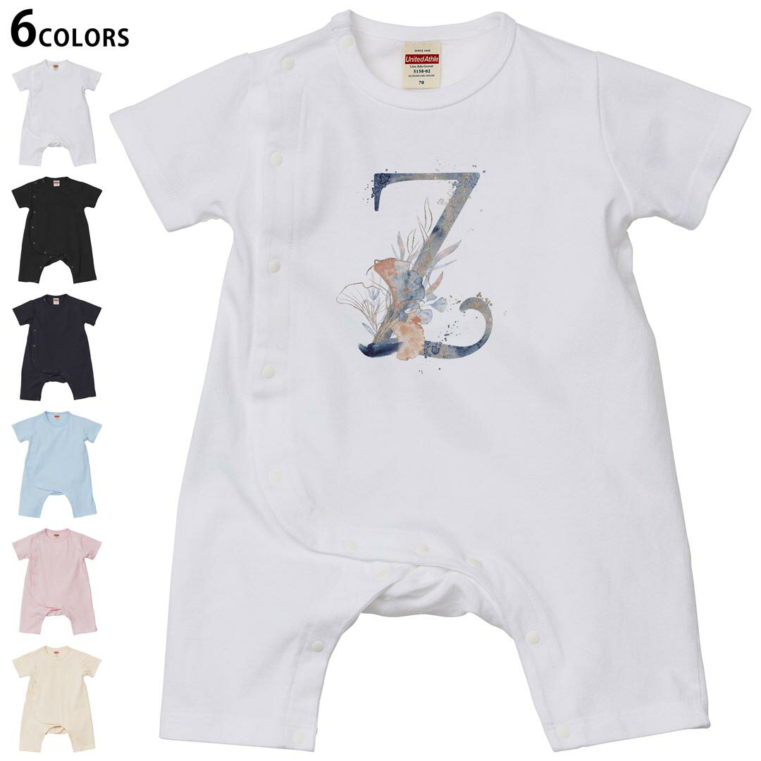 Short Sleeves - 選べる6カラー ロンパース カバーオール 赤ちゃん 半袖 デザイン 70cm 80cm　rompers ベビー 新生児 キッズ 70サイズ 80サイズ ギフト マタニティ 妊婦 出産祝い プレママ ティーシャツ T shirt 019678 文字 z アルファベット