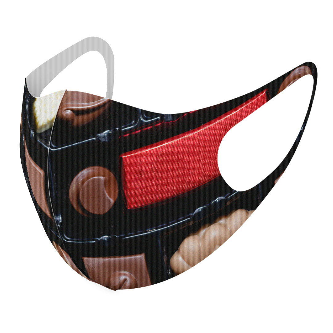 2枚セット デザインマスク 洗えるマスク おしゃれ 人気 ファッション ポリエステル 布マスク 洗って 繰り返し 大人用 子供用 普通 メンズ レディース 男性 女性 こども ジュニア キッズ 幼児 未就学児 000054 チョコ バレンタイン