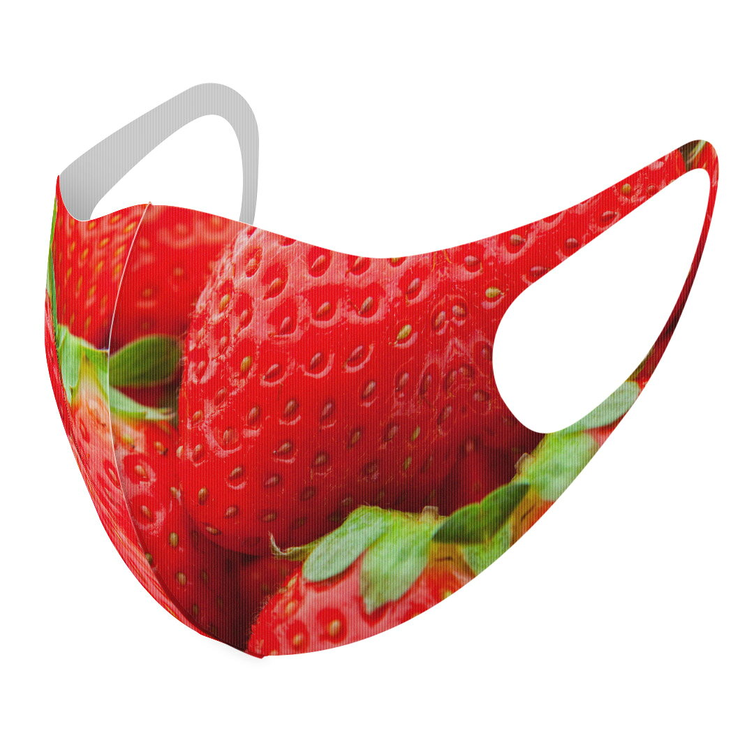 2枚セット デザインマスク 洗えるマスク おしゃれ 人気 ファッション ポリエステル 布マスク 洗って 繰り返し 大人用 子供用 普通 メンズ レディース 男性 女性 こども ジュニア キッズ 幼児 未就学児 000149 苺 いちご 赤 果物