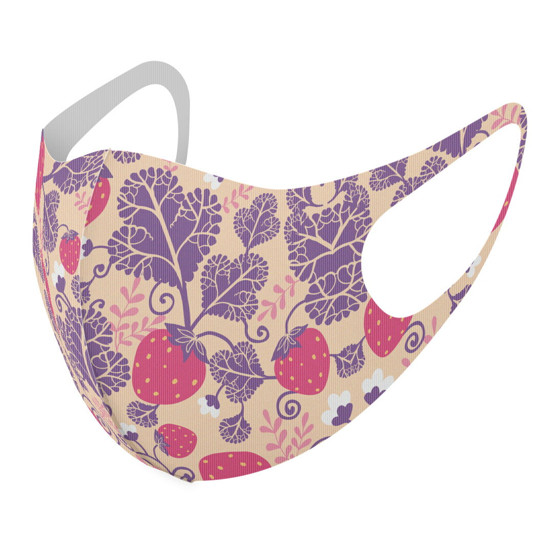 2枚セット デザインマスク 洗えるマスク おしゃれ 人気 ファッション ポリエステル 布マスク 洗って 繰り返し 大人用 子供用 普通 メンズ レディース 男性 女性 こども ジュニア キッズ 幼児 未就学児 000243 苺 いちご 赤 果物