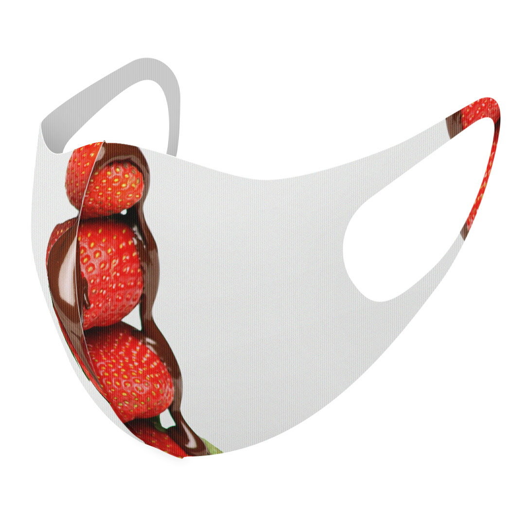 2枚セット デザインマスク 洗えるマスク おしゃれ 人気 ファッション ポリエステル 布マスク 洗って 繰り返し 大人用 子供用 普通 メンズ レディース 男性 女性 こども ジュニア キッズ 幼児 未就学児 001061 チョコレート イチゴ