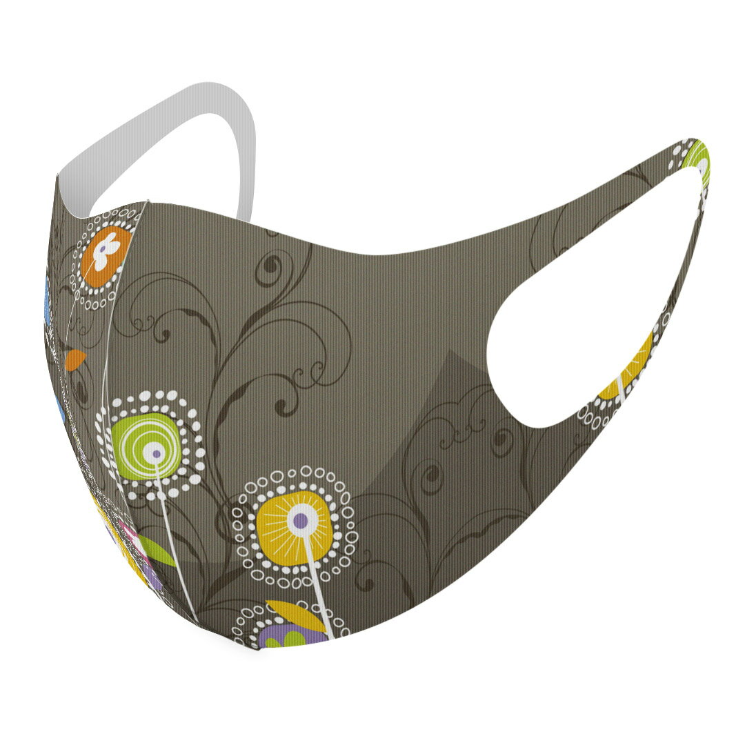 2枚セット デザインマスク 洗えるマスク おしゃれ 人気 ファッション ポリエステル 布マスク 洗って 繰り返し 大人用 子供用 普通 メンズ レディース 男性 女性 こども ジュニア キッズ 幼児 未就学児 001257 花　カラフル