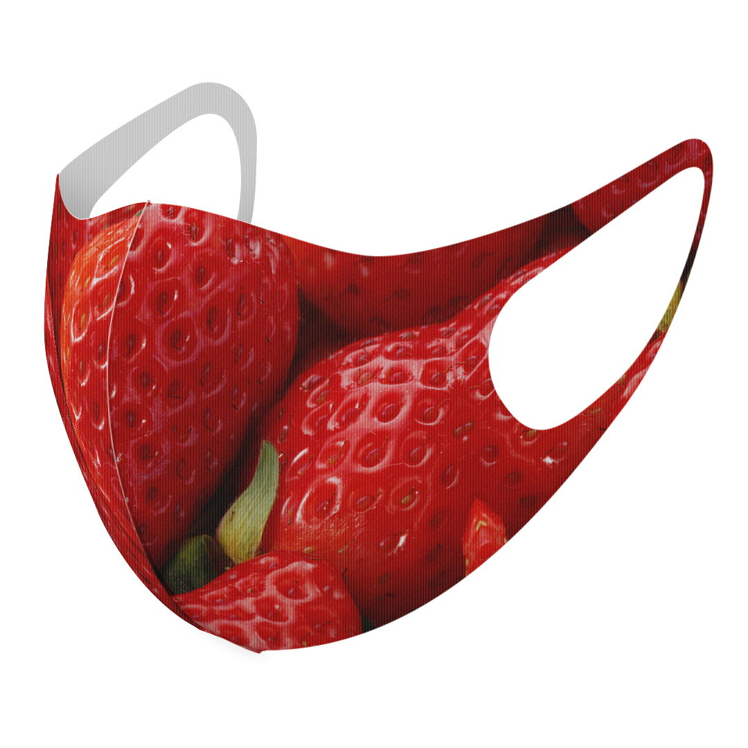 2枚セット デザインマスク 洗えるマスク おしゃれ 人気 ファッション ポリエステル 布マスク 洗って 繰り返し 大人用 子供用 普通 メンズ レディース 男性 女性 こども ジュニア キッズ 幼児 未就学児 001592 苺 果実