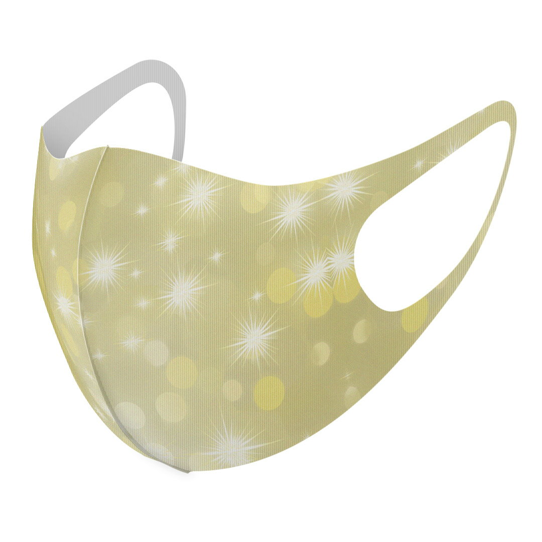 楽天kabeコレ2枚セット デザインマスク 洗えるマスク おしゃれ 人気 ファッション ポリエステル 布マスク 洗って 繰り返し 大人用 子供用 普通 メンズ レディース 男性 女性 こども ジュニア キッズ 幼児 未就学児 002166 キラキラ　ゴールド