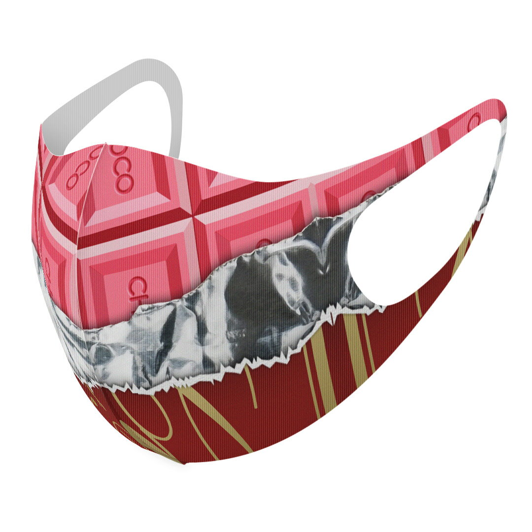 2枚セット デザインマスク 洗えるマスク おしゃれ 人気 ファッション ポリエステル 布マスク 洗って 繰り返し 大人用 子供用 普通 メンズ レディース 男性 女性 こども ジュニア キッズ 幼児 未就学児 002444 チョコレート ピンク