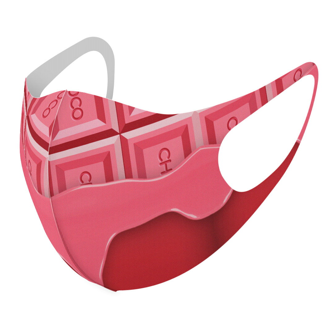 2枚セット デザインマスク 洗えるマスク おしゃれ 人気 ファッション ポリエステル 布マスク 洗って 繰り返し 大人用 子供用 普通 メンズ レディース 男性 女性 こども ジュニア キッズ 幼児 未就学児 002446 チョコレート ピンク