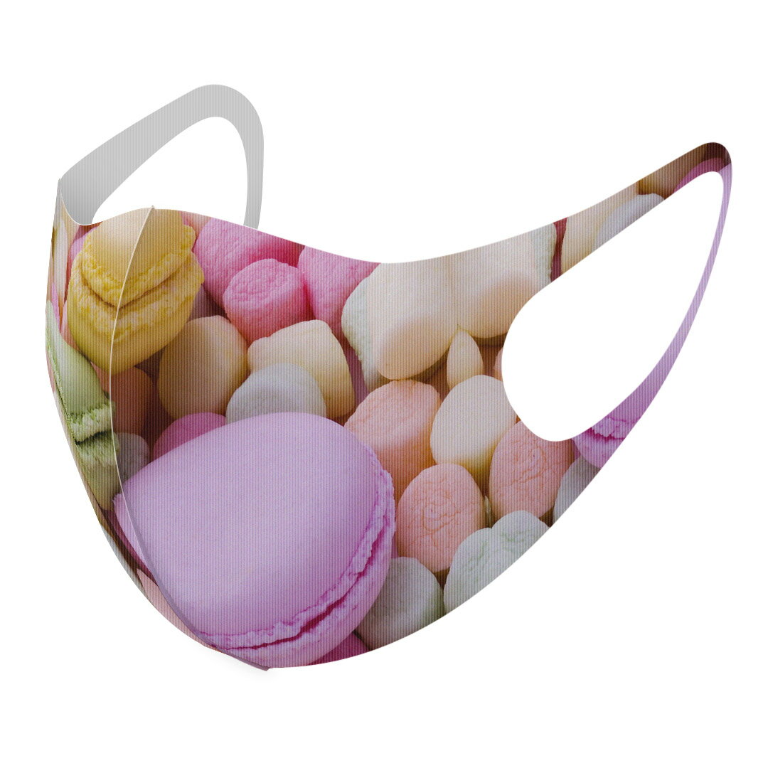 2枚セット デザインマスク 洗えるマスク おしゃれ 人気 ファッション ポリエステル 布マスク 洗って 繰り返し 大人用 子供用 普通 メンズ レディース 男性 女性 こども ジュニア キッズ 幼児 未就学児 002600 マカロン カラフル 写真