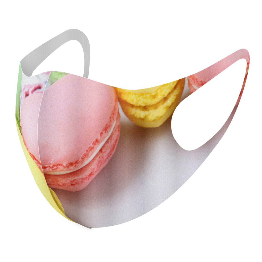 2枚セット デザインマスク 洗えるマスク おしゃれ 人気 ファッション ポリエステル 布マスク 洗って 繰り返し 大人用 子供用 普通 メンズ レディース 男性 女性 こども ジュニア キッズ 幼児 未就学児 002672 マカロン カラフル 写真