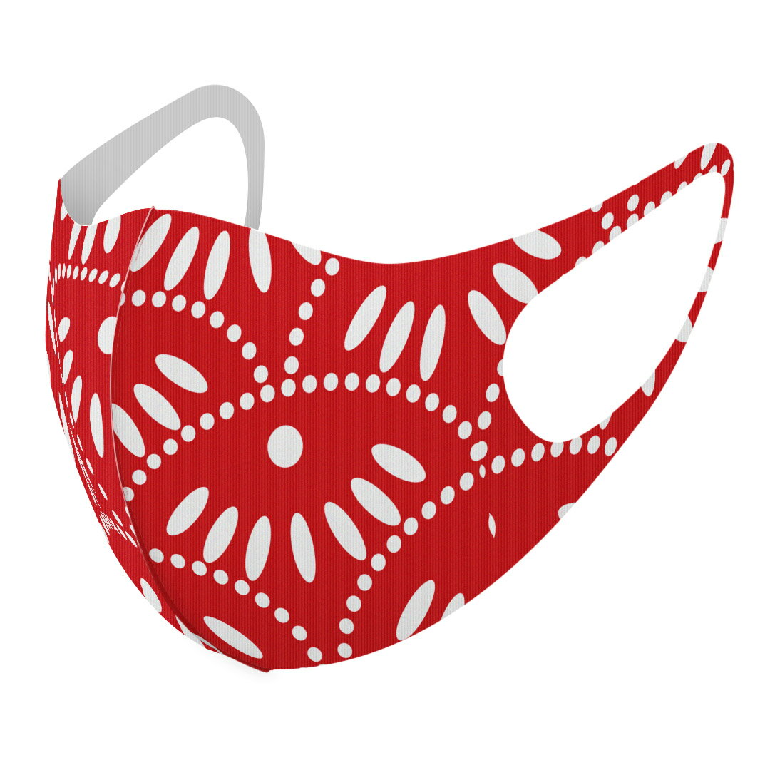 2枚セット デザインマスク 洗えるマスク おしゃれ 人気 ファッション ポリエステル 布マスク 洗って 繰り返し 大人用 子供用 普通 メンズ レディース 男性 女性 こども ジュニア キッズ 幼児 未就学児 003727 模様　赤　白