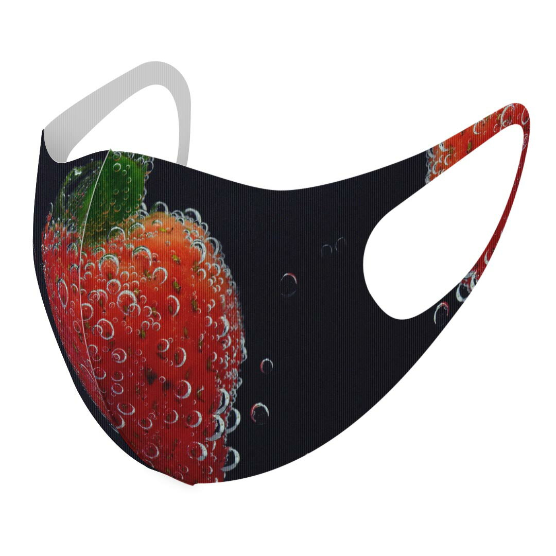 2枚セット デザインマスク 洗えるマスク おしゃれ 人気 ファッション ポリエステル 布マスク 洗って 繰り返し 大人用 子供用 普通 メンズ レディース 男性 女性 こども ジュニア キッズ 幼児 未就学児 026017 いちご フルーツ 果物 炭酸