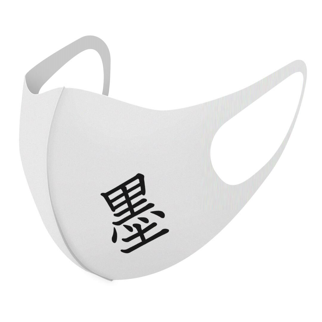 2枚セット デザインマスク 洗えるマスク おしゃれ 人気 ファッション ポリエステル 布マスク 洗って 繰り返し 大人用 子供用 普通 メンズ レディース 男性 女性 こども ジュニア キッズ 幼児 未就学児 026642 漢字 教科書体 墨