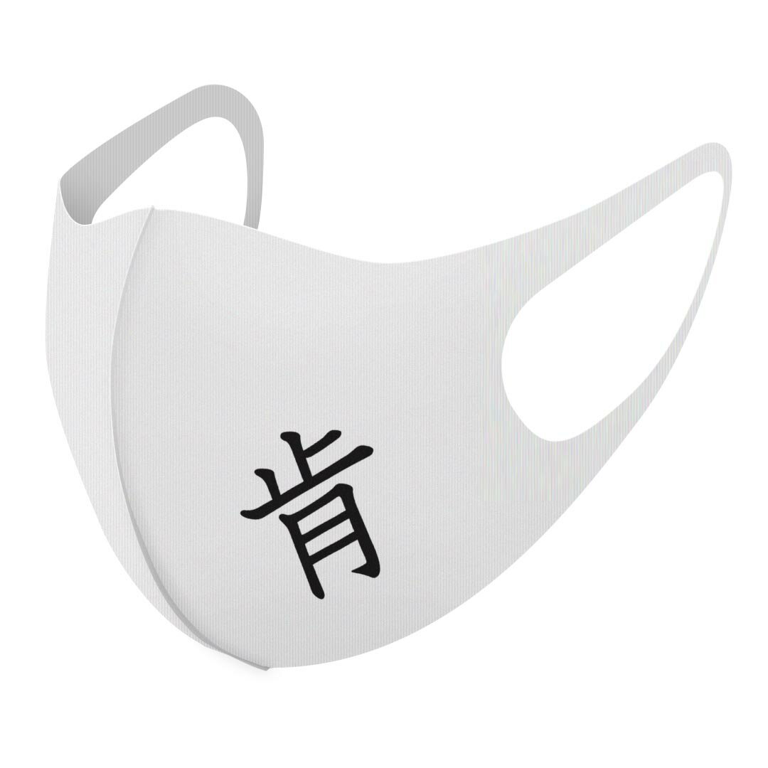 2枚セット デザインマスク 洗えるマスク おしゃれ 人気 ファッション ポリエステル 布マスク 洗って 繰り返し 大人用 子供用 普通 メンズ レディース 男性 女性 こども ジュニア キッズ 幼児 未就学児 027633 漢字　教科書体 肯(4)