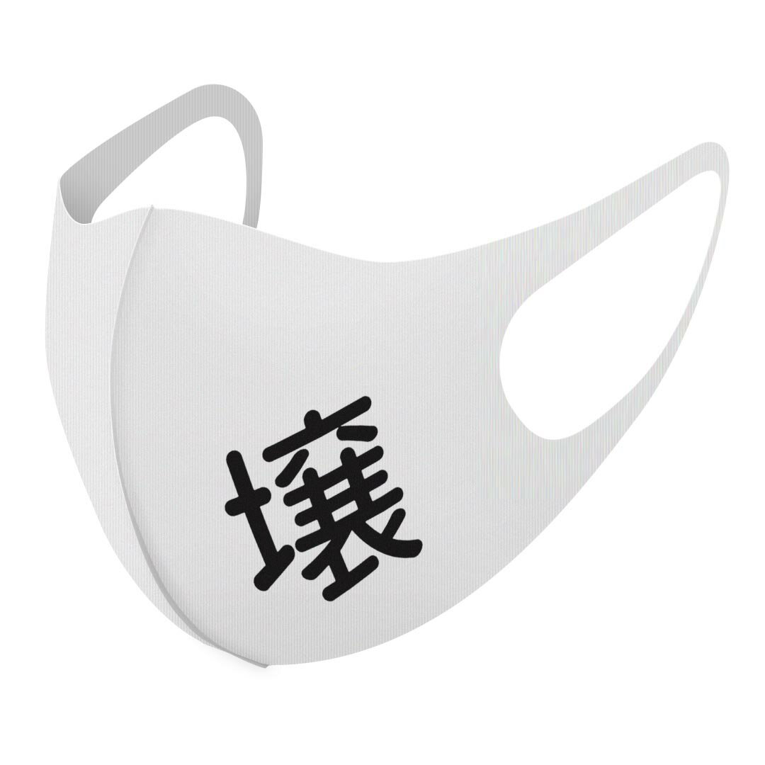 2枚セット デザインマスク 洗えるマスク おしゃれ 人気 ファッション ポリエステル 布マスク 洗って 繰り返し 大人用 子供用 普通 メンズ レディース 男性 女性 こども ジュニア キッズ 幼児 未就学児 028503 漢字　源柔ゴシック 壌(4.0)