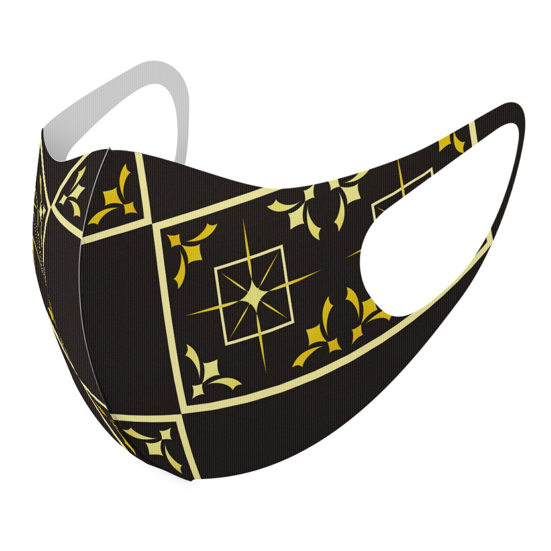 2枚セット デザインマスク 洗えるマスク おしゃれ 人気 ファッション ポリエステル 布マスク 洗って 繰り返し 大人用 子供用 普通 メンズ レディース 男性 女性 こども ジュニア キッズ 幼児 未就学児 004191 模様　エレガント　黒(4.0)