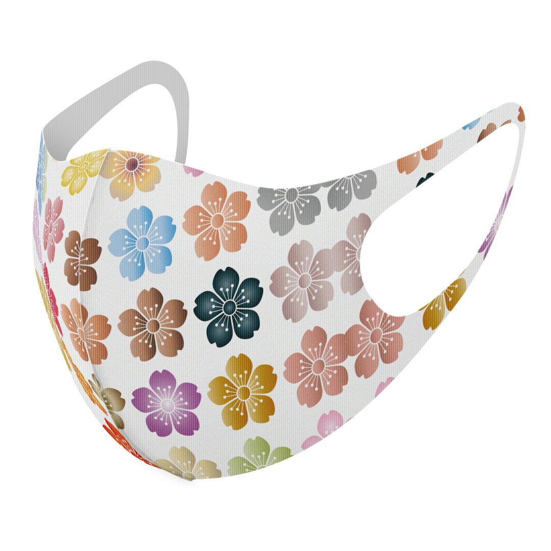 2枚セット デザインマスク 洗えるマスク おしゃれ 人気 ファッション ポリエステル 布マスク 洗って 繰り返し 大人用 子供用 普通 メンズ レディース 男性 女性 こども ジュニア キッズ 幼児 未就学児 005537 花　和風　和柄