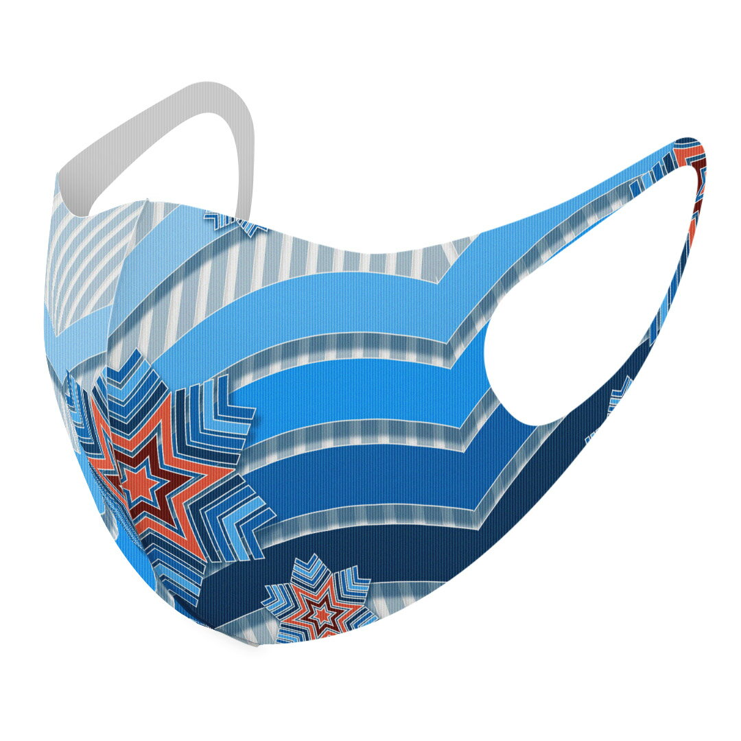 2枚セット デザインマスク 洗えるマスク おしゃれ 人気 ファッション ポリエステル 布マスク 洗って 繰り返し 大人用 子供用 普通 メンズ レディース 男性 女性 こども ジュニア キッズ 幼児 未就学児 005772 雪　結晶　青