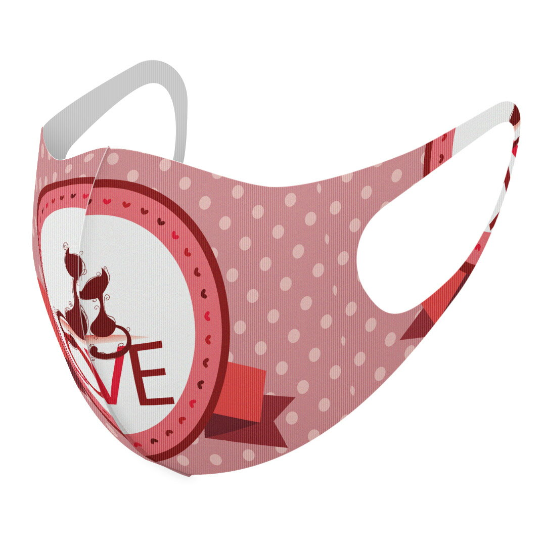 2枚セット デザインマスク 洗えるマスク おしゃれ 人気 ファッション ポリエステル 布マスク 洗って 繰り返し 大人用 子供用 普通 メンズ レディース 男性 女性 こども ジュニア キッズ 幼児 未就学児 005802 動物　水玉　ハート