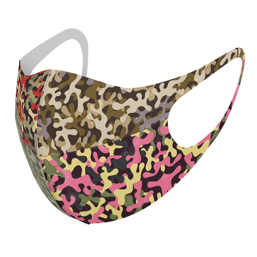 2枚セット デザインマスク 洗えるマスク おしゃれ 人気 ファッション ポリエステル 布マスク 洗って 繰り返し 大人用 子供用 普通 メンズ レディース 男性 女性 こども ジュニア キッズ 幼児 未就学児 006617 迷彩　模様(4)