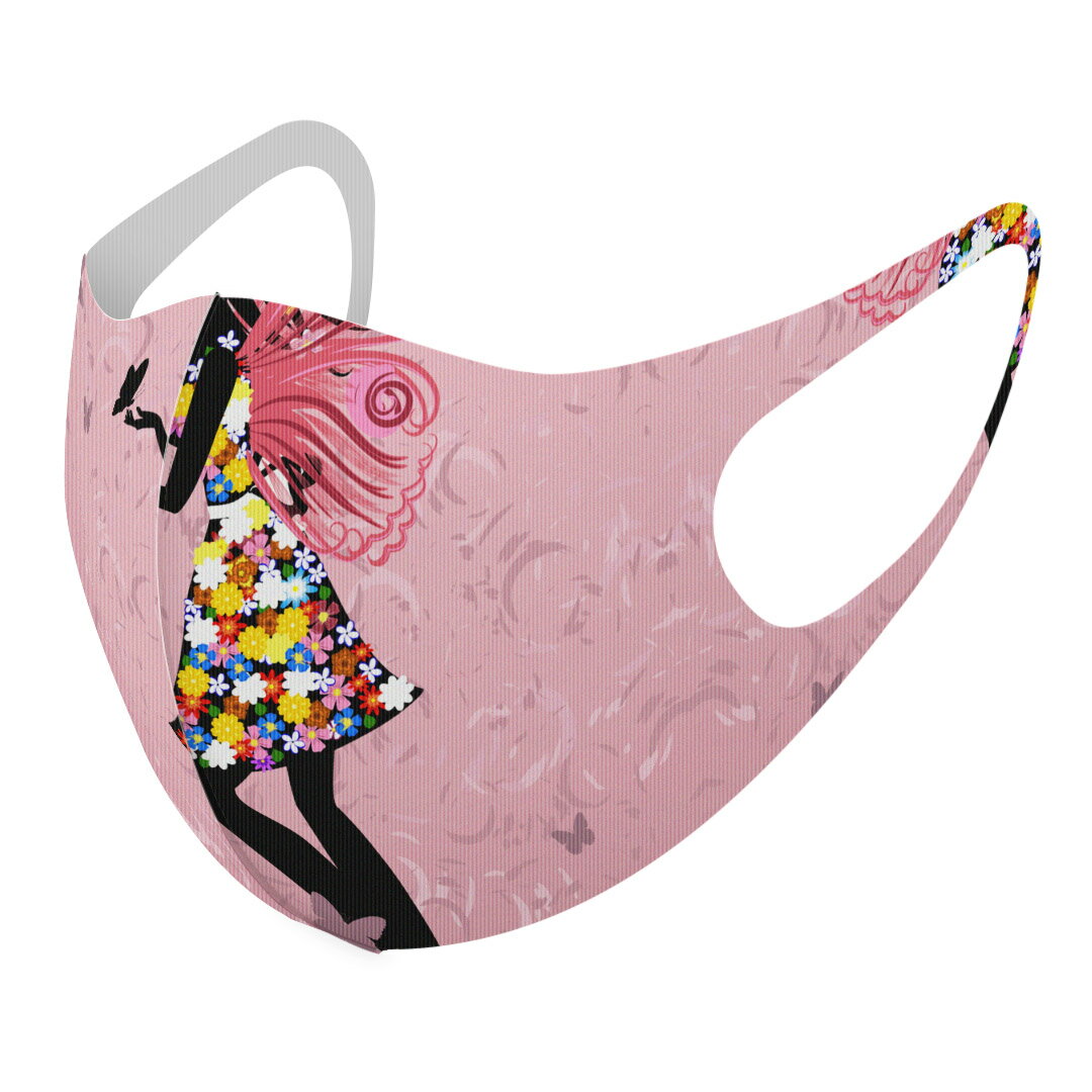 2枚セット デザインマスク 洗えるマスク おしゃれ 人気 ファッション ポリエステル 布マスク 洗って 繰り返し 大人用 子供用 普通 メンズ レディース 男性 女性 こども ジュニア キッズ 幼児 未就学児 006686 蝶　人物