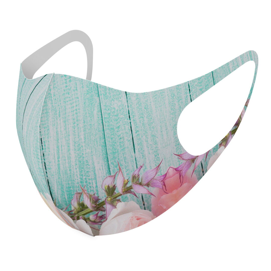 2枚セット デザインマスク 洗えるマスク おしゃれ 人気 ファッション ポリエステル 布マスク 洗って 繰り返し 大人用 子供用 普通 メンズ レディース 男性 女性 こども ジュニア キッズ 幼児 未就学児 006910 写真　花