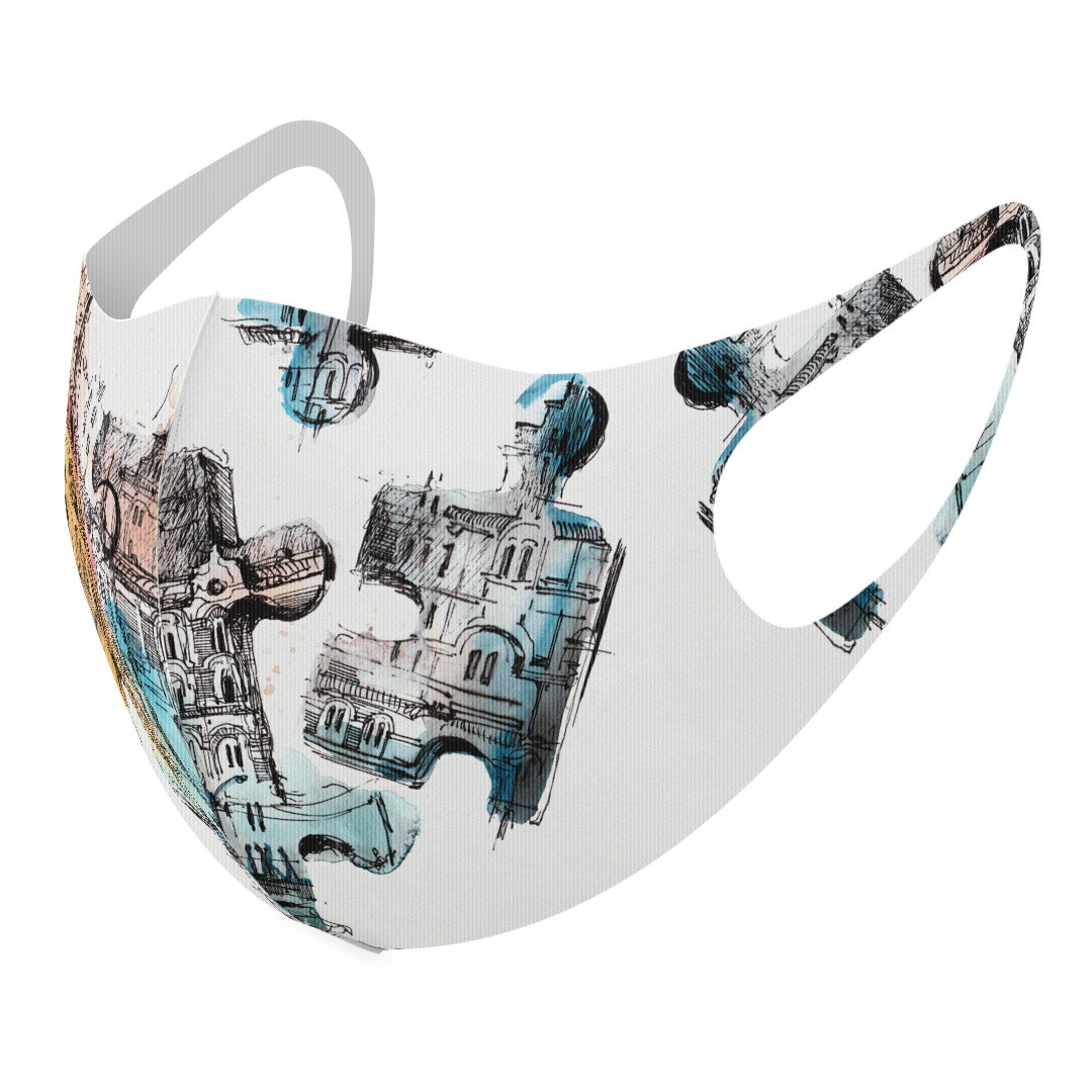 2枚セット デザインマスク 洗えるマスク おしゃれ 人気 ファッション ポリエステル 布マスク 洗って 繰..