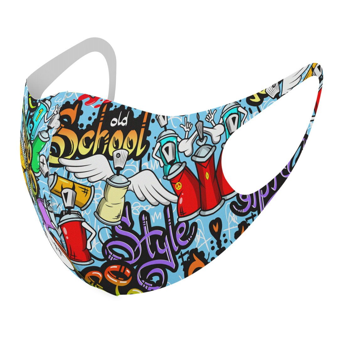 2枚セット デザインマスク 洗えるマスク おしゃれ 人気 ファッション ポリエステル 布マスク 洗って 繰り返し 大人用 子供用 普通 メンズ レディース 男性 女性 こども ジュニア キッズ 幼児 未就学児 008487 カラフル　ペンキ　インク　パンク(4)