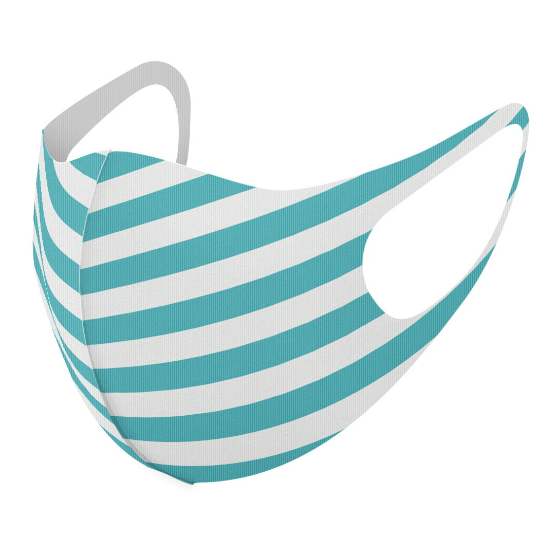 2枚セット デザインマスク 洗えるマスク おしゃれ 人気 ファッション ポリエステル 布マスク 洗って 繰り返し 大人用 子供用 普通 メンズ レディース 男性 女性 こども ジュニア キッズ 幼児 未就学児 009045 シンプル　ボーダー　青(4.0)