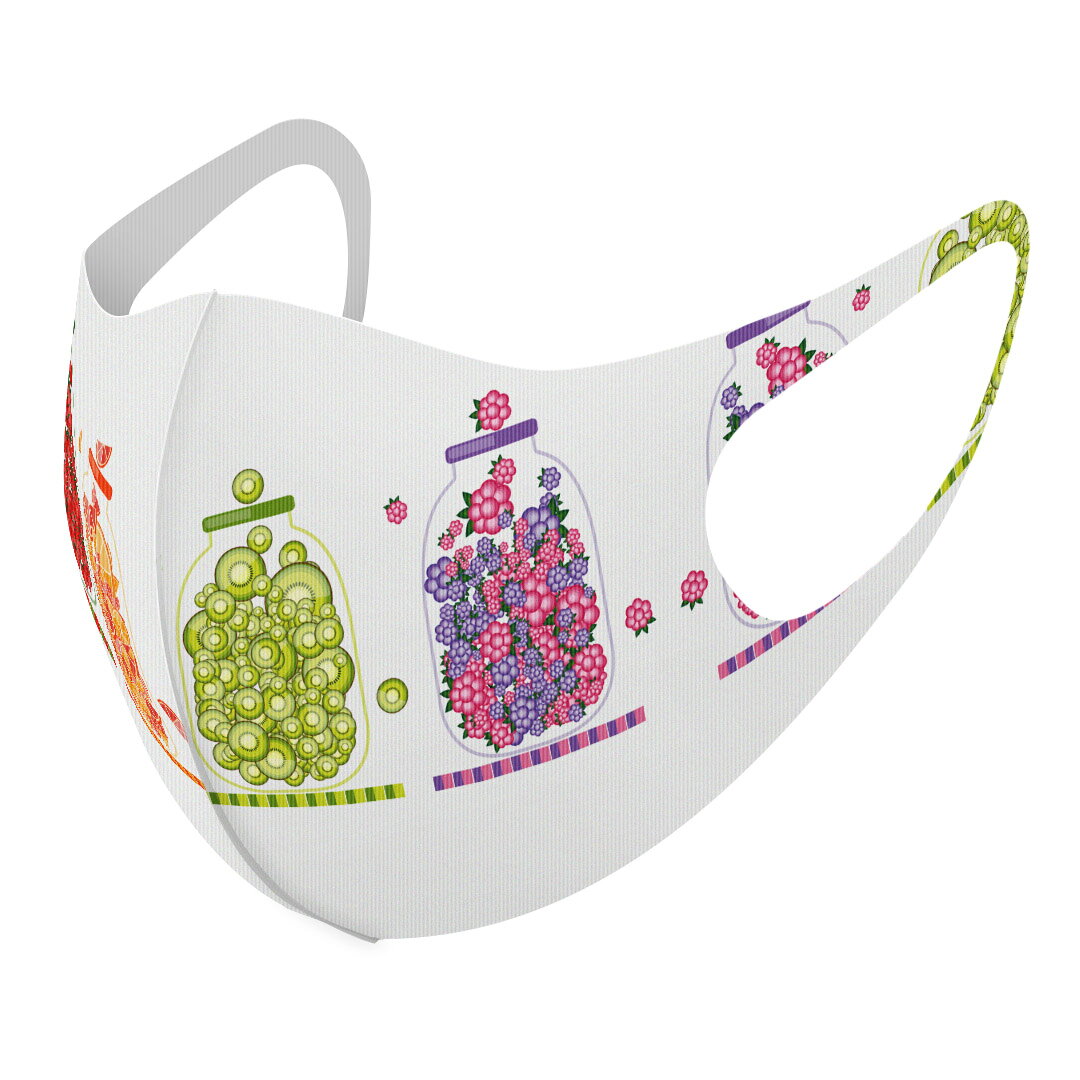 2枚セット デザインマスク 洗えるマスク おしゃれ 人気 ファッション ポリエステル 布マスク 洗って 繰り返し 大人用 子供用 普通 メンズ レディース 男性 女性 こども ジュニア キッズ 幼児 未就学児 009173 カラフル　果物　赤　緑