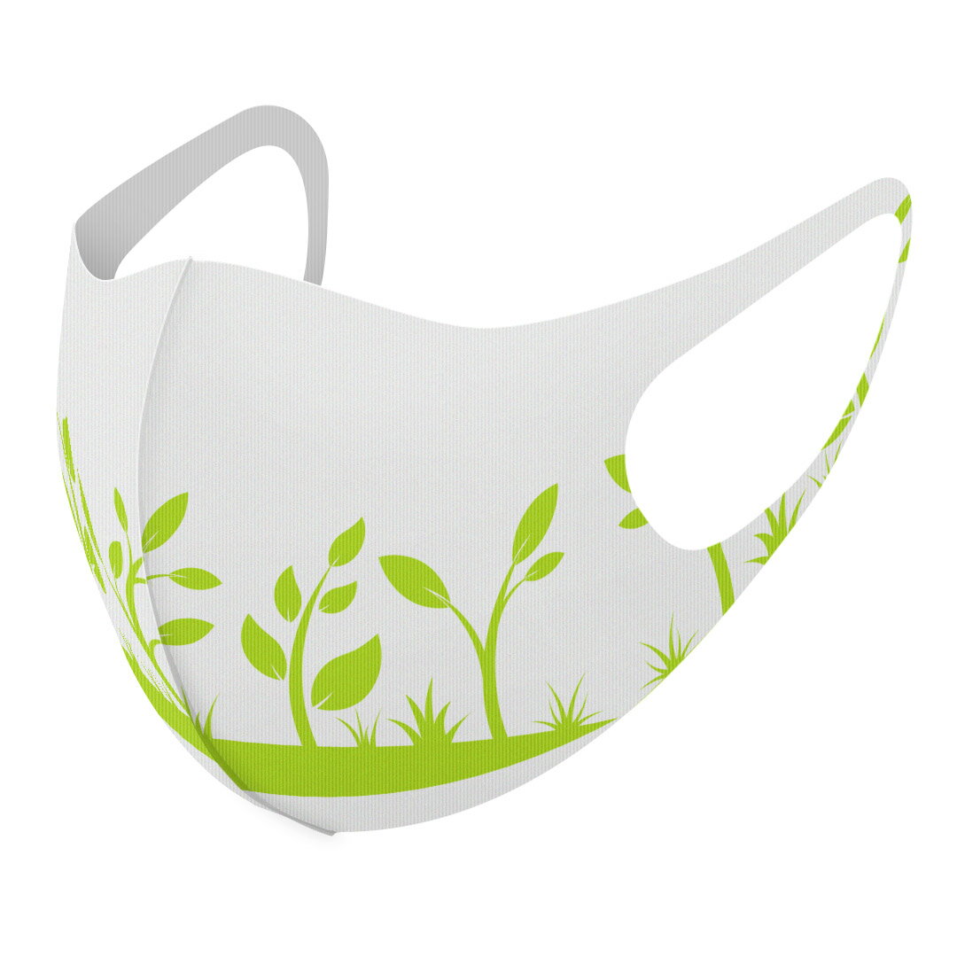 2枚セット デザインマスク 洗えるマスク おしゃれ 人気 ファッション ポリエステル 布マスク 洗って 繰り返し 大人用 子供用 普通 メンズ レディース 男性 女性 こども ジュニア キッズ 幼児 未就学児 009228 植物　シンプル　緑
