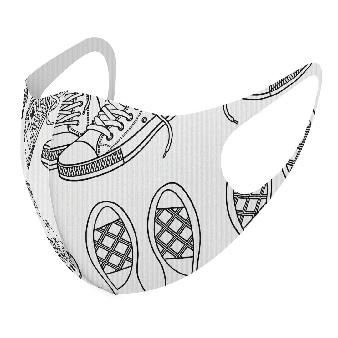 2枚セット デザインマスク 洗えるマスク おしゃれ 人気 ファッション ポリエステル 布マスク 洗って 繰り返し 大人用 子供用 普通 メンズ レディース 男性 女性 こども ジュニア キッズ 幼児 未就学児 010330 おしゃれ　ファッション　靴