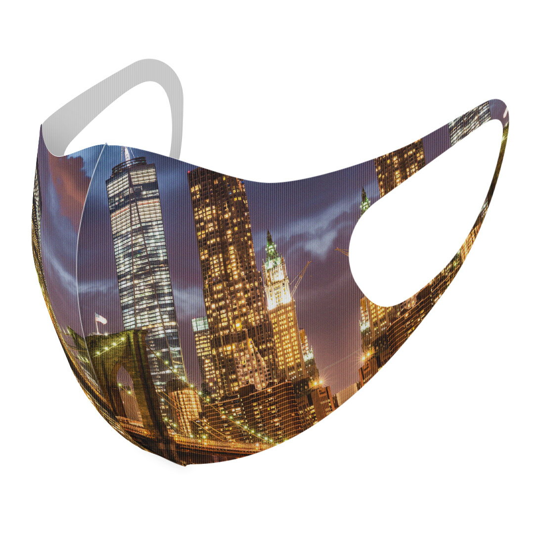 2枚セット デザインマスク 洗えるマスク おしゃれ 人気 ファッション ポリエステル 布マスク 洗って 繰り返し 大人用 子供用 普通 メンズ レディース 男性 女性 こども ジュニア キッズ 幼児 未就学児 010801 夜景　風景　写真