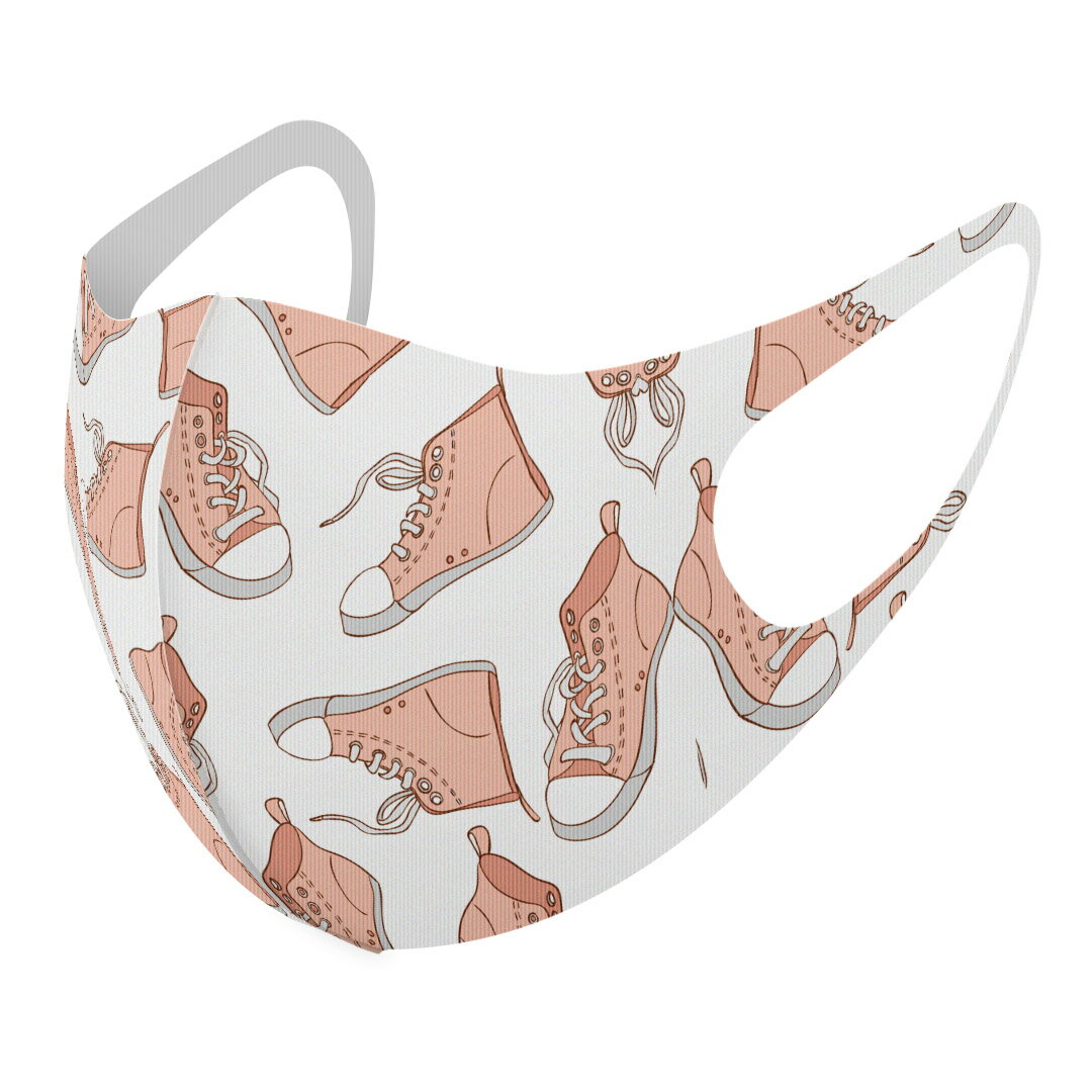 2枚セット デザインマスク 洗えるマスク おしゃれ 人気 ファッション ポリエステル 布マスク 洗って 繰り返し 大人用 子供用 普通 メンズ レディース 男性 女性 こども ジュニア キッズ 幼児 未就学児 010889 靴　ファッション　赤(4.0)