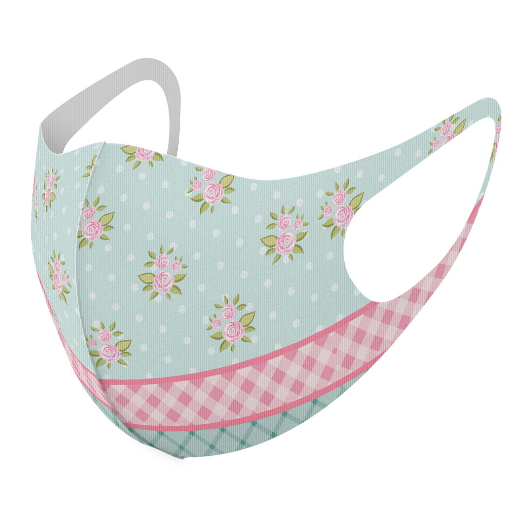 2枚セット デザインマスク 洗えるマスク おしゃれ 人気 ファッション ポリエステル 布マスク 洗って 繰り返し 大人用 子供用 普通 メンズ レディース 男性 女性 こども ジュニア キッズ 幼児 未就学児 011044 花　チェック　水玉