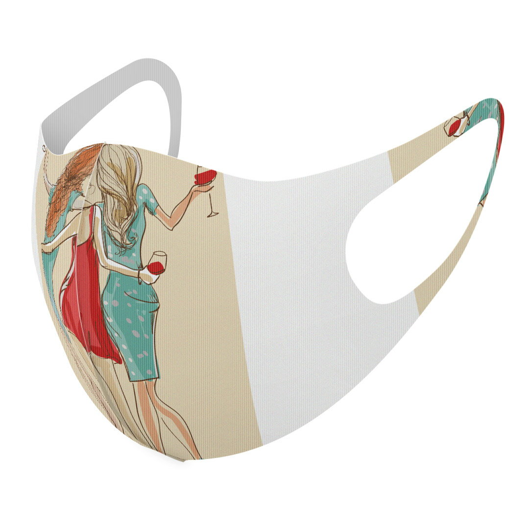 2枚セット デザインマスク 洗えるマスク おしゃれ 人気 ファッション ポリエステル 布マスク 洗って 繰..