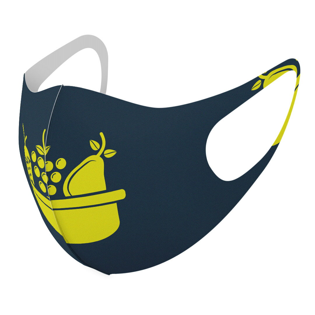 2枚セット デザインマスク 洗えるマスク おしゃれ 人気 ファッション ポリエステル 布マスク 洗って 繰り返し 大人用 子供用 普通 メンズ レディース 男性 女性 こども ジュニア キッズ 幼児 未就学児 011951 フルーツ　シンプル　マーク