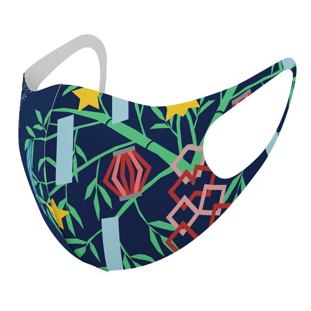 2枚セット デザインマスク 洗えるマスク おしゃれ 人気 ファッション ポリエステル 布マスク 洗って 繰り返し 大人用 子供用 普通 メンズ レディース 男性 女性 こども ジュニア キッズ 幼児 未就学児 013740 七夕 短冊 夏