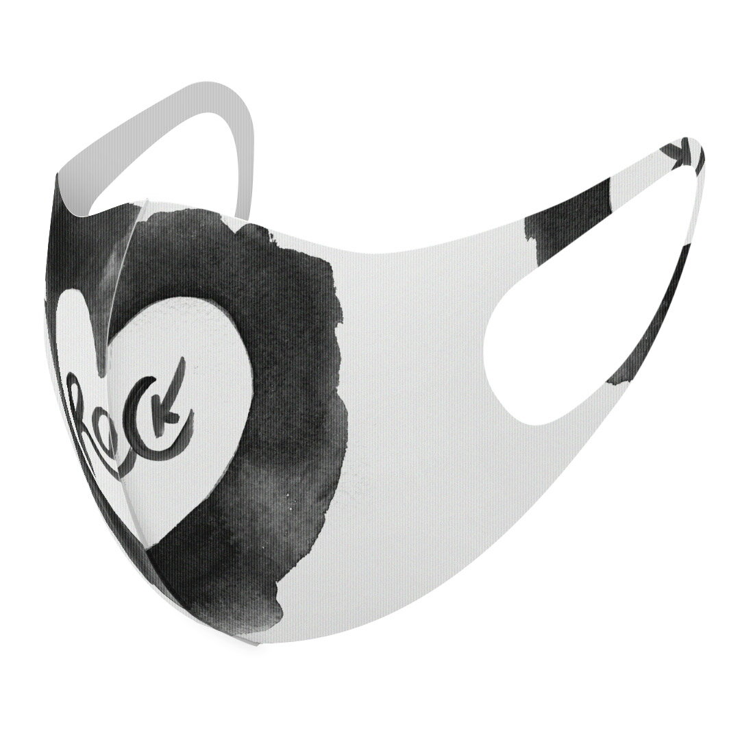 2枚セット デザインマスク 洗えるマスク おしゃれ 人気 ファッション ポリエステル 布マスク 洗って 繰り返し 大人用 子供用 普通 メンズ レディース 男性 女性 こども ジュニア キッズ 幼児 未就学児 014109 ロック　ハート