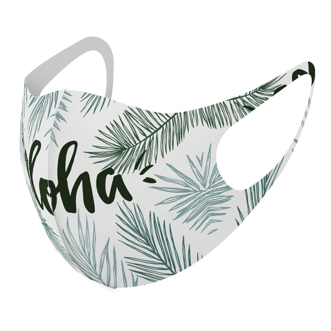 2枚セット デザインマスク 洗えるマスク おしゃれ 人気 ファッション ポリエステル 布マスク 洗って 繰り返し 大人用 子供用 普通 メンズ レディース 男性 女性 こども ジュニア キッズ 幼児 未就学児 014247 リーフ　トロピカル　緑