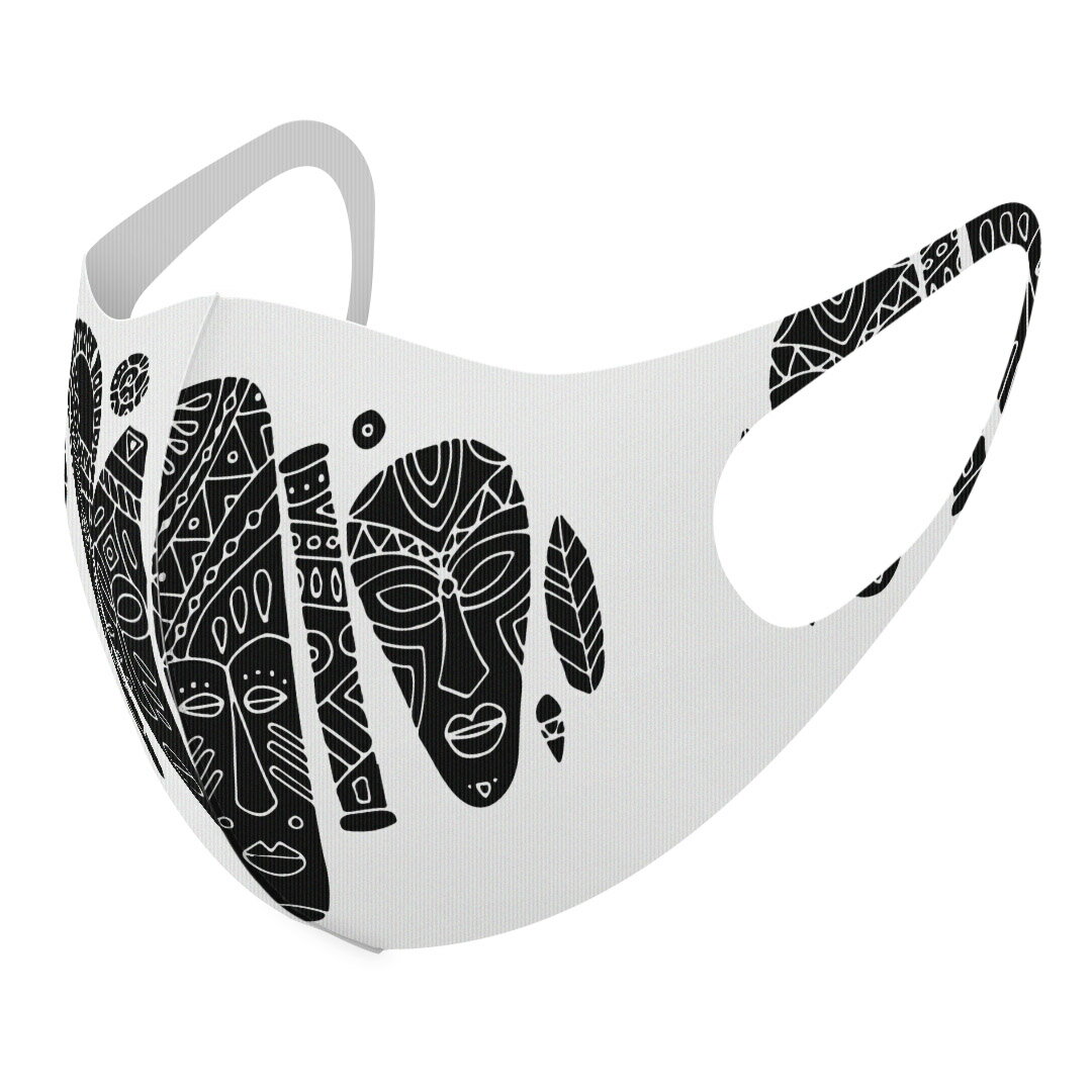 2枚セット デザインマスク 洗えるマスク おしゃれ 人気 ファッション ポリエステル 布マスク 洗って 繰り返し 大人用 子供用 普通 メンズ レディース 男性 女性 こども ジュニア キッズ 幼児 未就学児 014609 民族　模様