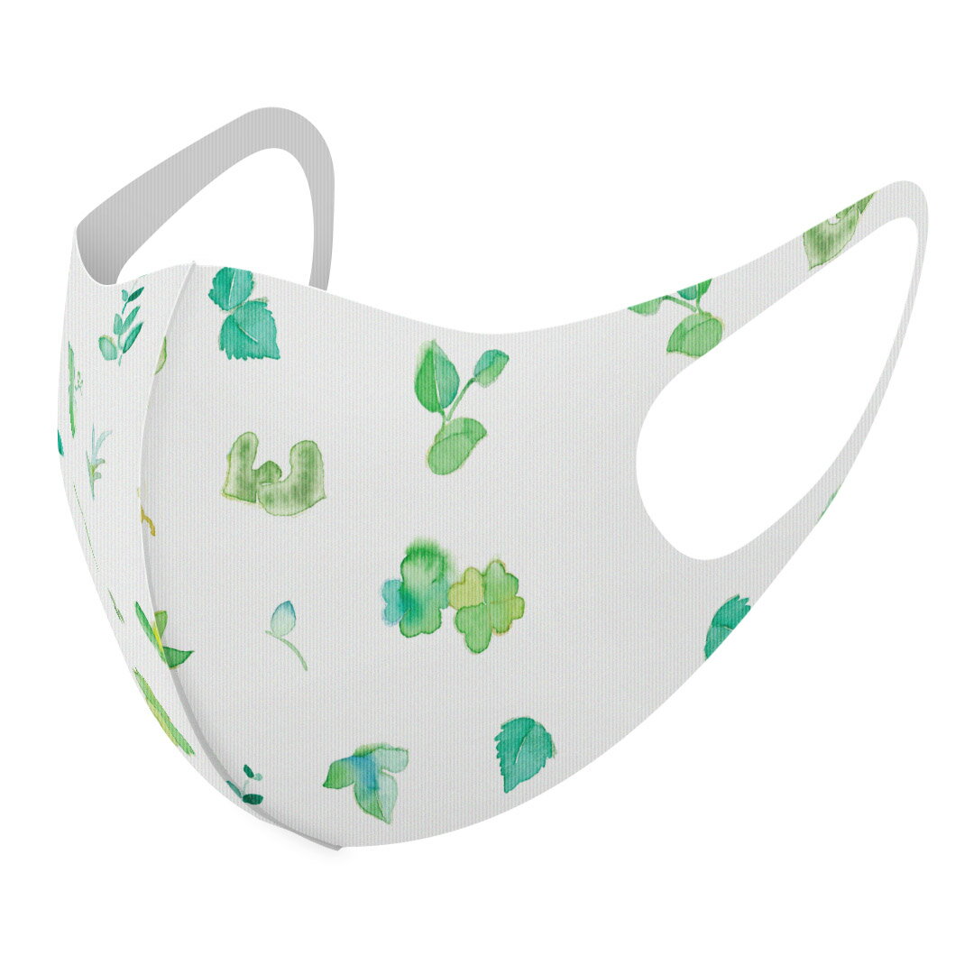 2枚セット デザインマスク 洗えるマスク おしゃれ 人気 ファッション ポリエステル 布マスク 洗って 繰り返し 大人用 子供用 普通 メンズ レディース 男性 女性 こども ジュニア キッズ 幼児 未就学児 014821 葉　緑　ツタ(4)